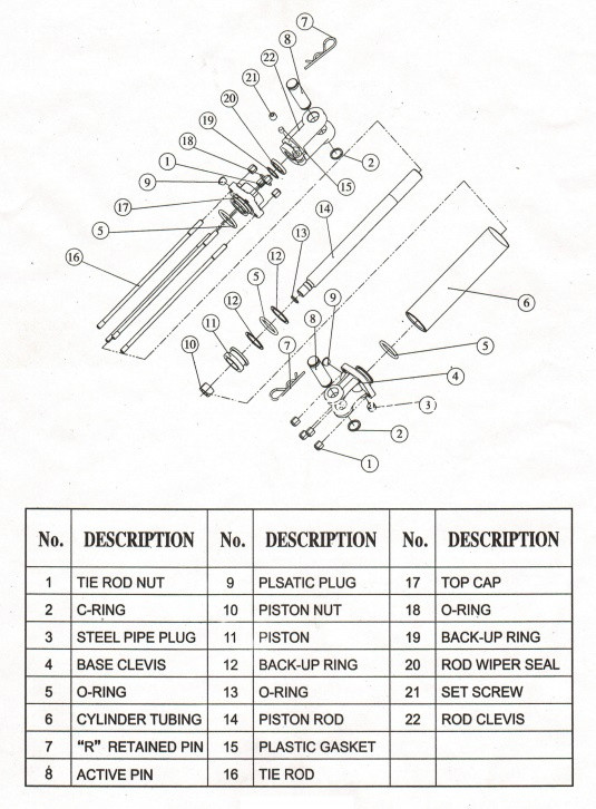 Standard hydraulic cylinder rod clevis QT500 Tierod hydraulic cylinder