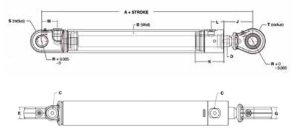 Adjustable Rebound Damping Hydraulic Cylinder ST56-450F for Fitness Equipment